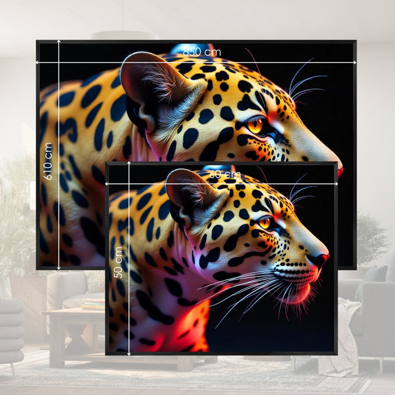 Single Picture Frame LED Illuminated Wall Art Wall Art on Glass / Aluminium, 50 cm H x 60 cm W