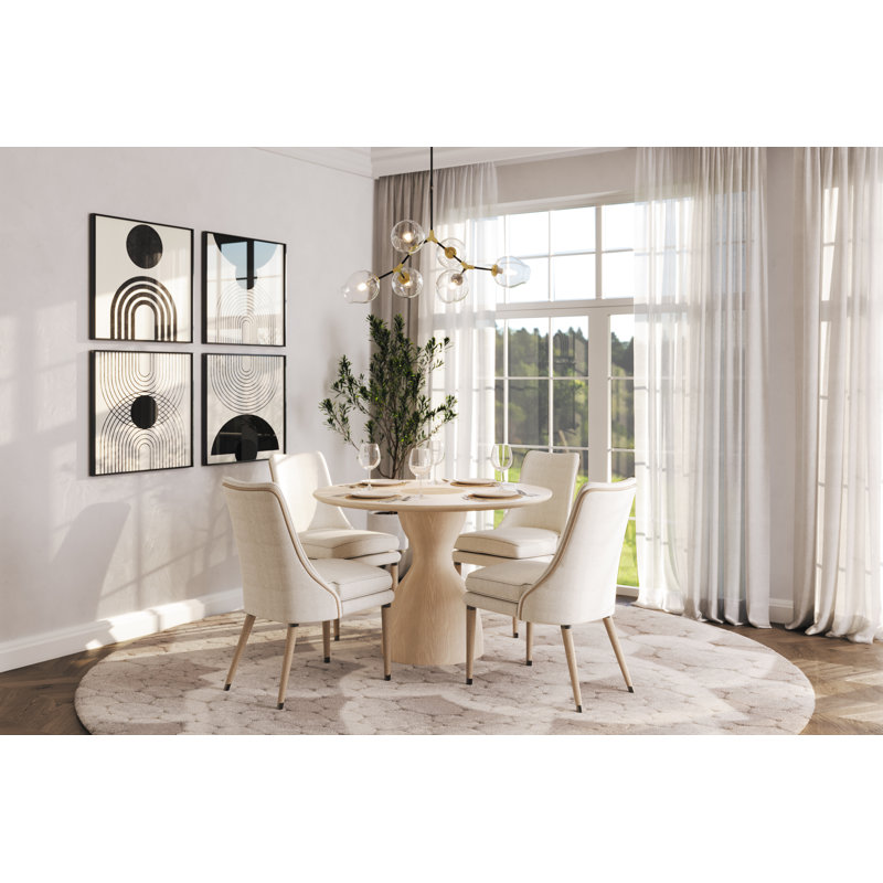 Water Oak Round Solid Wood Dining Table