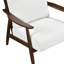 Chaise beige avec structure en bois massif et siège rembourré texturé moderne, bois, profondeur d'assise de 20 po, largeur des accoudoirs de 3,5 po-352026755