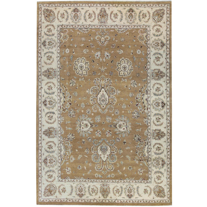 Tapis doré de haute qualité noué à la main