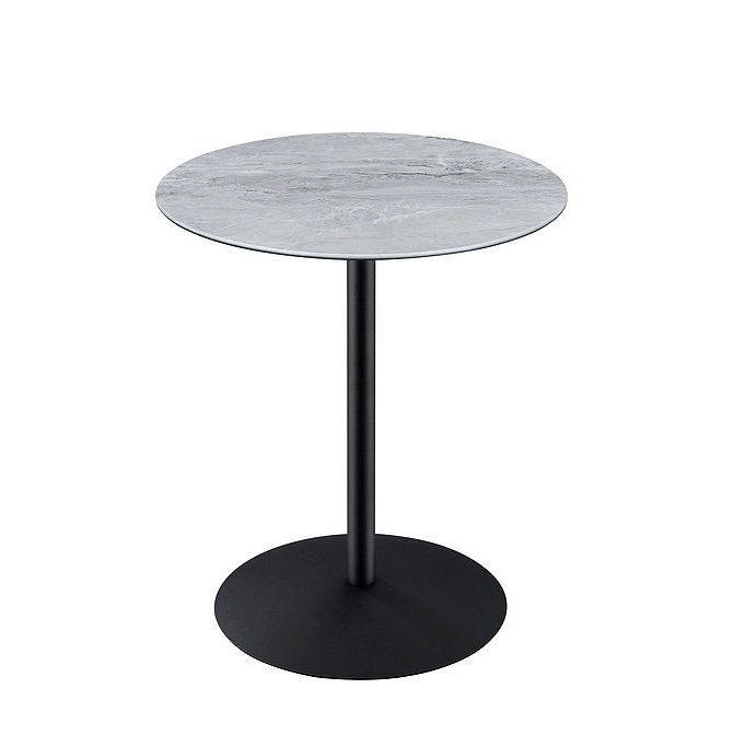 Table de bout avec plateau en marbre texturé, Gris