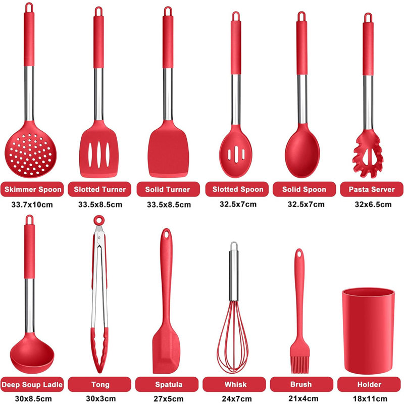Rareweaves 12 Utensil Set, Red
