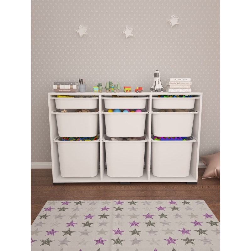 Armoire polyvalente moderne, blanche, 52,8 po x 33,1 po x 11,8 po | 100% panneau de particules enduit de mélamine, pieds en plastique durable | Nombreuses tablettes, conception à fixation murale | Parfait pour le bureau à domicile, le salon ou les solutions de rangement