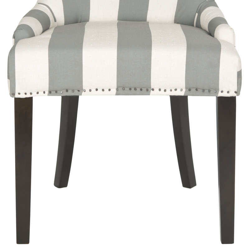 Baumgarten 49.53cm H Upholstered Side Chair, Grey/Bone, Black