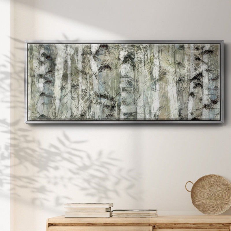 Birch II- Framed Canvas, 20" H x 50" W