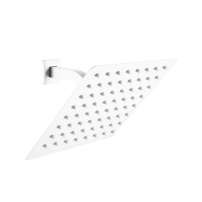High Rain Shower Head 304 Stainless Steel - Bathroom, Self Cleaning, Waterfall, White, 8"X8", 2.4Lb Cleaning Nozzles Bathroom Head,