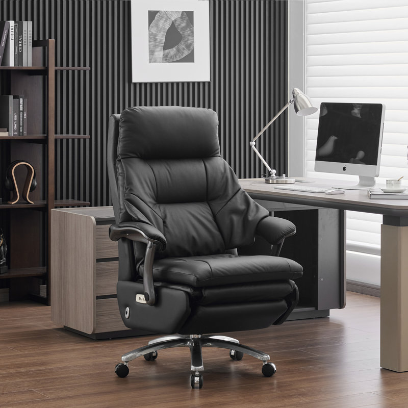 Electric Reclining Executive Office Chair With Footrest, Big And Tall High Back Ergonomic Home Desk Chair, Comfortable Computer Chair With Wheels And Usb Port