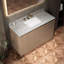 Meuble-lavabo de luxe autoportant de 122 cm (48 po) avec lavabo simple, comptoir en granit naturel et lavabo en céramique.