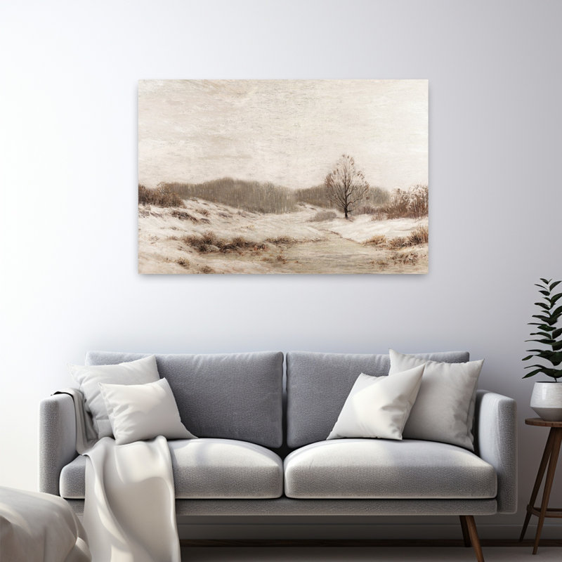 Paysage d'hiver abstrait froid, H 48 po x l 32 po