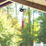Reinolde Cat Tuxedo Kitty and Gem Wind Chime