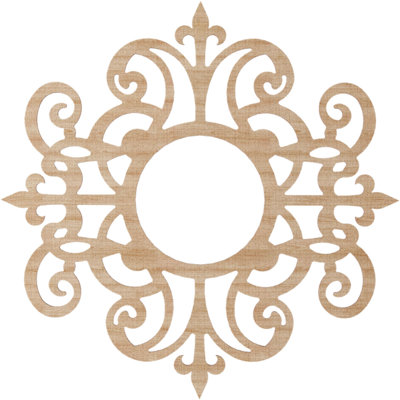 Médaillon de plafond en bois ajouré 30 po x 9 3/4 po x P 3/8 po Dijon