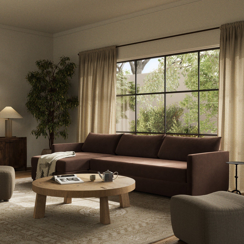 Wickham Chaise Sectional, Left Hand Facing, Crypton Nomad Snow Polyester Blend