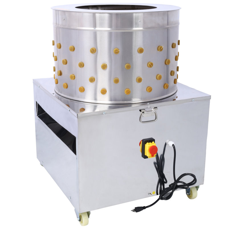 Plumeuse à volaille, acier inoxydable, 1 pièce, machine à plumer, argentée, 2200 W, 240 tr/min pour un plumage efficace