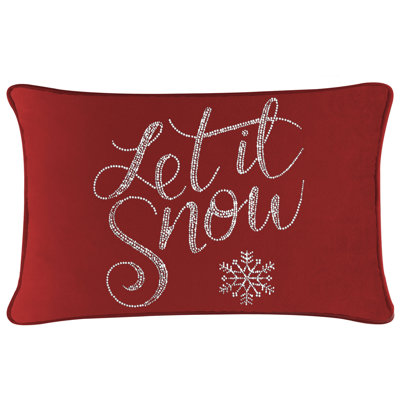 Coussin «Let It Snow» Sparkles Home | Velours avec perles et strass | Insertion de plumes
