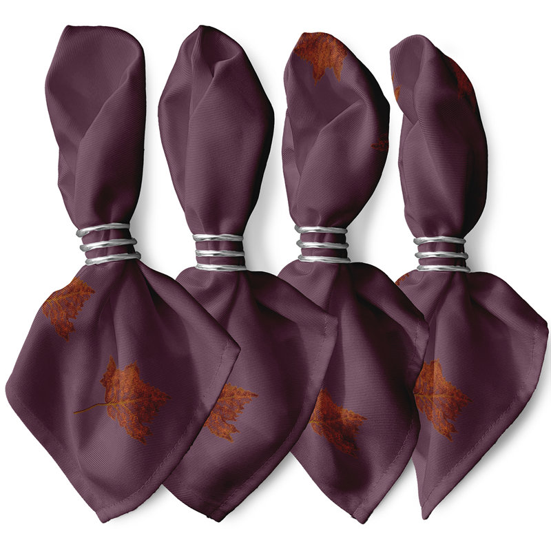Serviette Dancing Leaves, L 18 po x L 18 po, Mauve