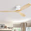 Ventilateur de plafond encastré blanc mat à 3 pales de 52 po avec télécommande-91902318