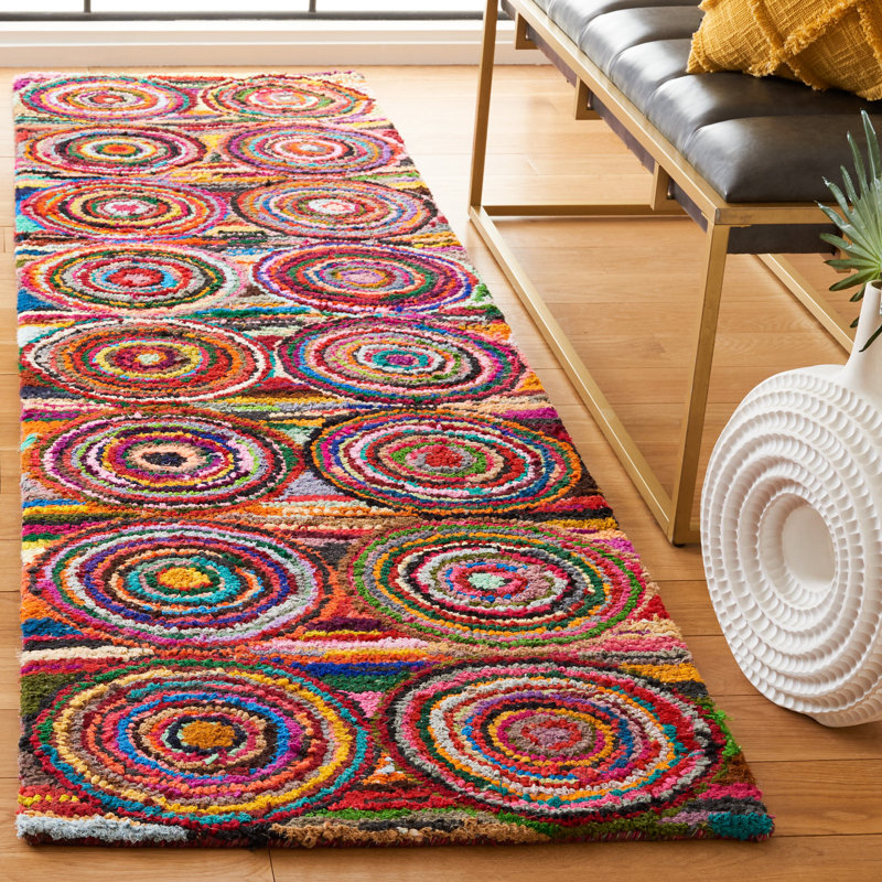 Anaheim Hand Tufted Cotton Geometric Rug, Runner 2'3" x 9'