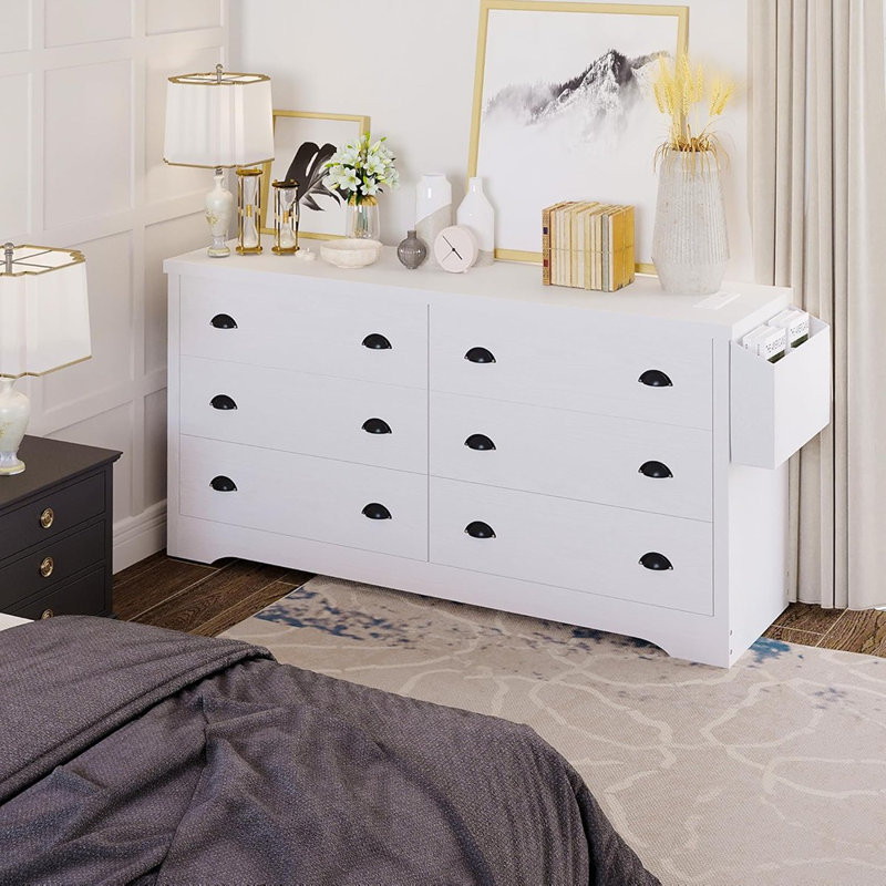 Commode 6 tiroirs avec station de charge