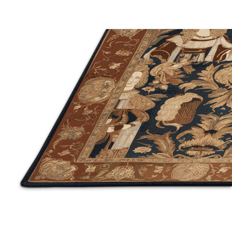 Tapis brun français lavable à la machine, Rectangulaire 3 pi x 5 pi
