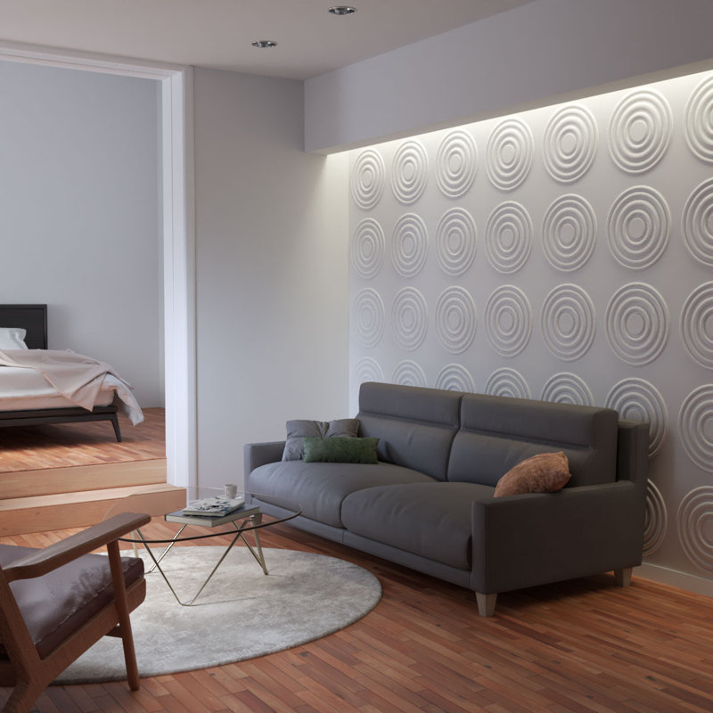 White Textured 3D PVC Decorative Wall Panels