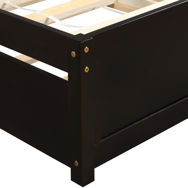 Base de lit en bois avec lit gigogne Platm Bed, Noir
