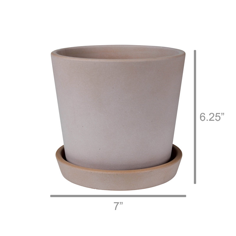Aneri Blush Cachepot, 6.25" H x 7" W  x 7" D