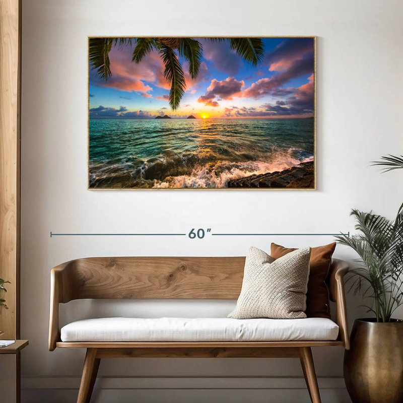Lanikai Aydee, 46 po x 31 po, Cadre flottant en bois naturel