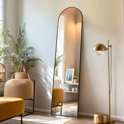 Levente Full Length Mirror, Arched Floor Mirror Freestanding, Full Body Mirror With Stand For Living Room