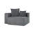 Upholstered Gray Corduroy Square Ottoman – Fully Compressed, No Assembly Required-398054376