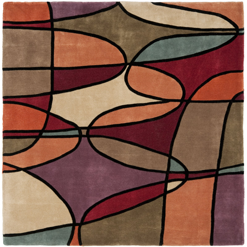 Tapis contemporain assorti, Carré 6 pi