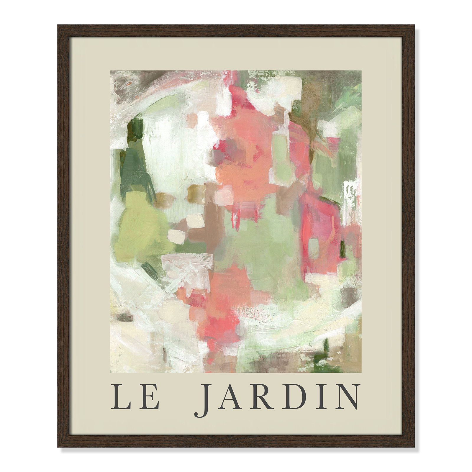 Botanical Poster Collection " Le Jardin " by Carol Robinson, No, Walnut Single Picture Frame, 25.5" H x 21.5" W x 0.75" D