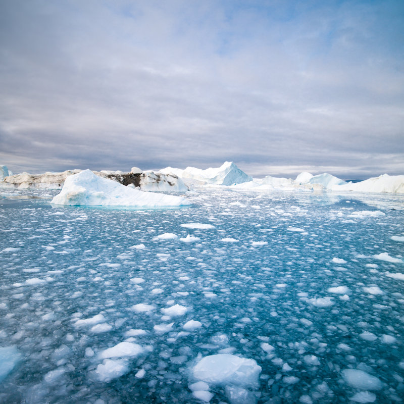 Arctic Icebergs North West Greenland - No Frame Print on Canvas, 122cm H x 122cm W