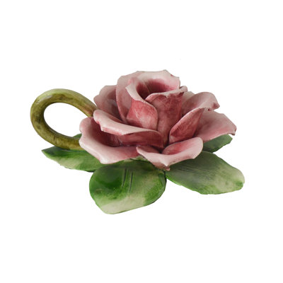 Petit chandelier en céramique Capodimonte Rose