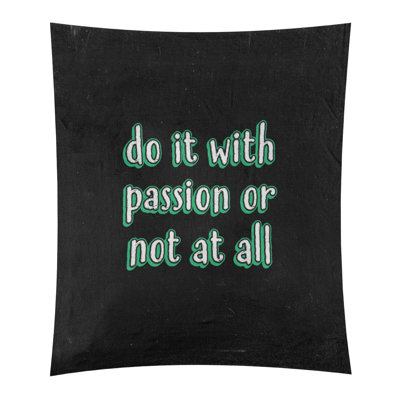 Tapisserie tableau noir en polyester citation passion