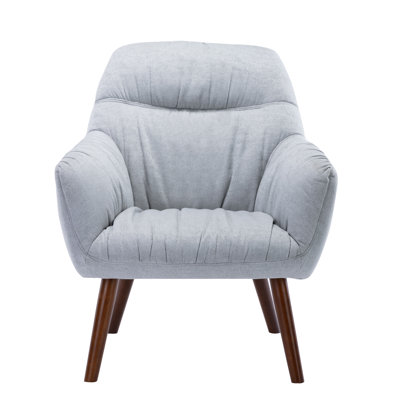 30.31" Wide Stitch-Tufted Linen Blend Upholstered Armchair
