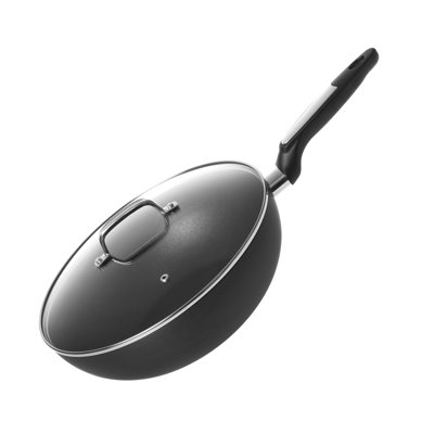 Wok en aluminium antiadhésif 11,8 po avec couvercle House of Living Art