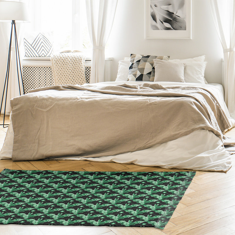 Tapis de salle de fleurs vert/noir floral Mcguigan, Non