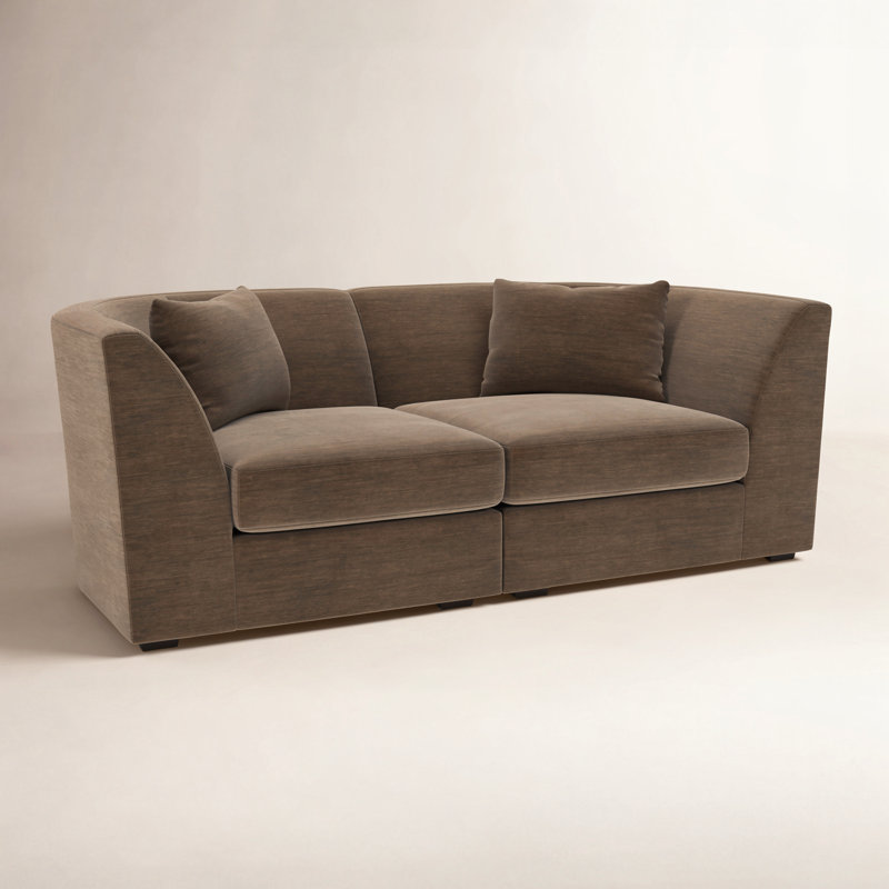 Krista 75" Modular Sofa, Marquis Java Performance Velvet