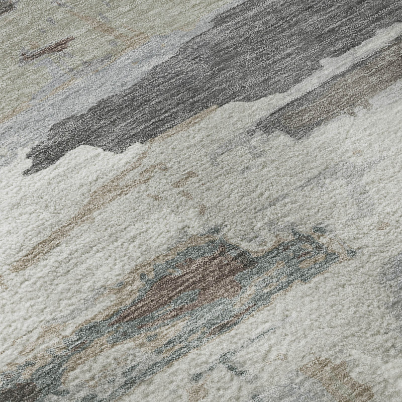 Premium Machine Washable Mayfield AMF2249 Abstract Rug, 8' x 10', Taupe