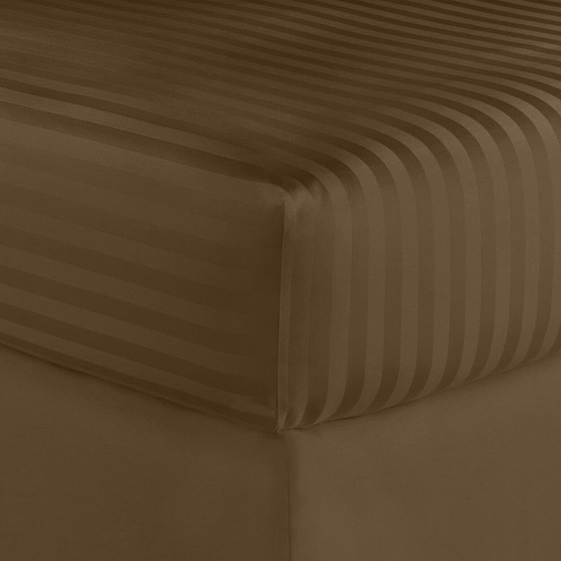 Hotel London Egyptian Cotton Striped Sheet Set, Brown, California King Sheet Set with 2 Pillowcases