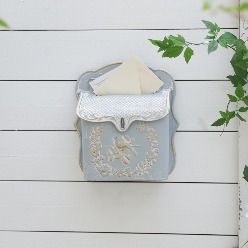 Boîte aux lettres murale rétro pour la maison à l'extérieur de la boîte aux lettres de porte en métal de style antique charme nostalgique décoration de jardin maison de campagne