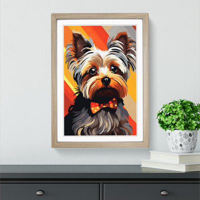 Yorkshire Terrier Constructivism - Single Picture Frame Print on Wood