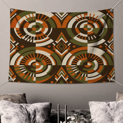 Geometric Circular Patterns Wall Tapestry - Geometric Shapes Wall Decor