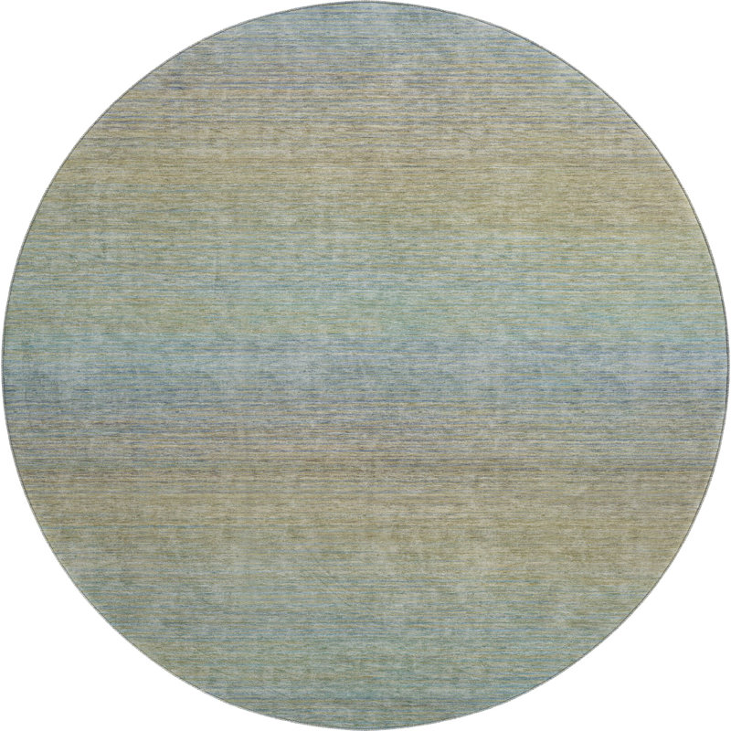 Premium Machine Washable Barry AMF1291 Stripes Rug, Round 8'