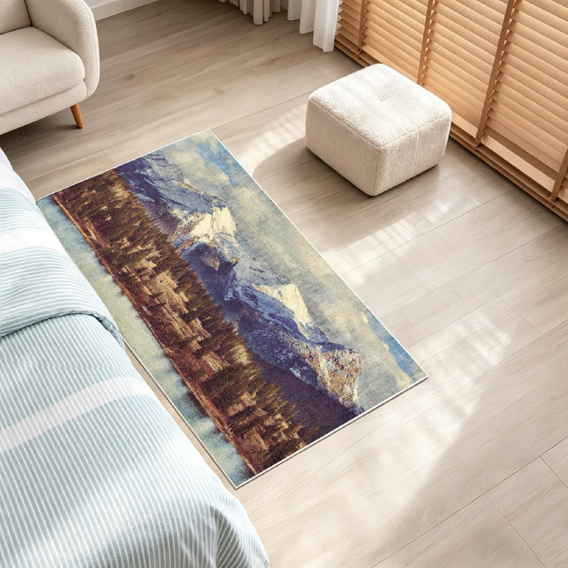 Tapis d'intérieur lavable à la machine Green Mountain Landscape Colorado Mountains United