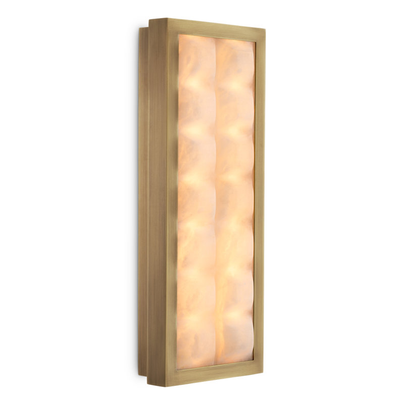 Wall Lamp Cabildo Antique Brass Finish Alabaster