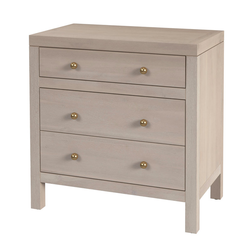 Table de chevet 3 tiroirs Celine, Taupe antique