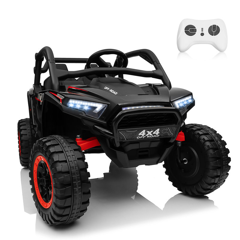 Black 24V 2-Seater Off-Road UTV Ride-On with Remote Control