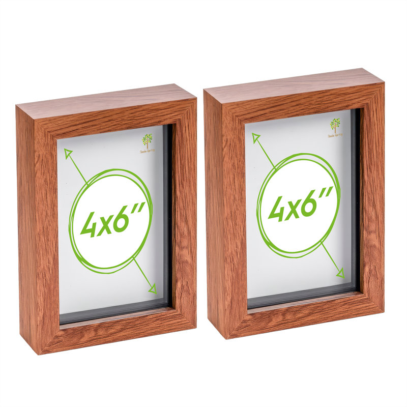 Nicola Spring - 3D Box Photo Frames, 17.5cm H x 12.5cm W x 3.5cm D, Brown