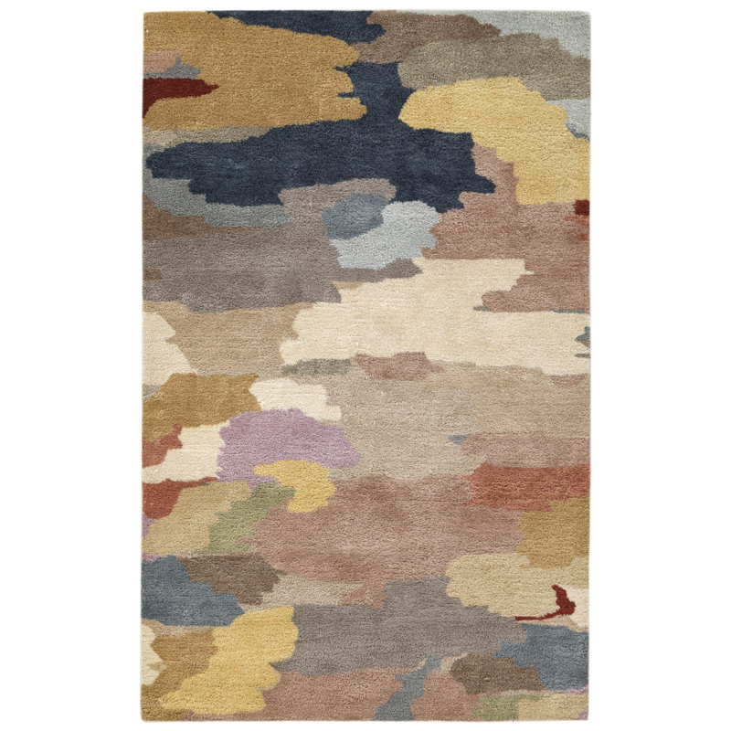 Modern Shag - Landscape Rug Hand Tufted Wool  Rug, Rectangle 5' x 8'